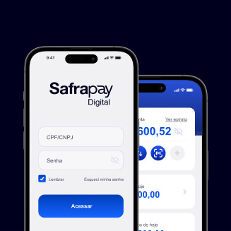 Exemplo de tela do aplicativo SafraPay Digital