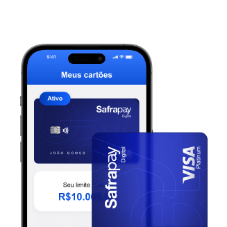 Exemplo da tela de Cartão do aplicativo SafraPay Digital